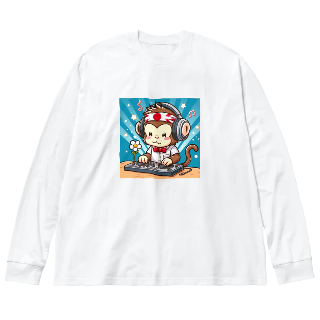 おふざけの日本猿のDJ Big Long Sleeve T-Shirt