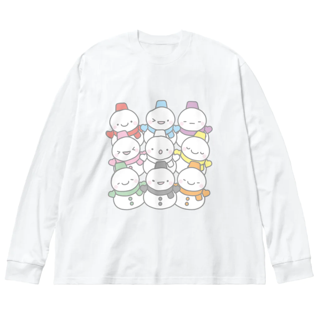 kawaii_designのカラフルsnowmans（雪だるま） Big Long Sleeve T-Shirt