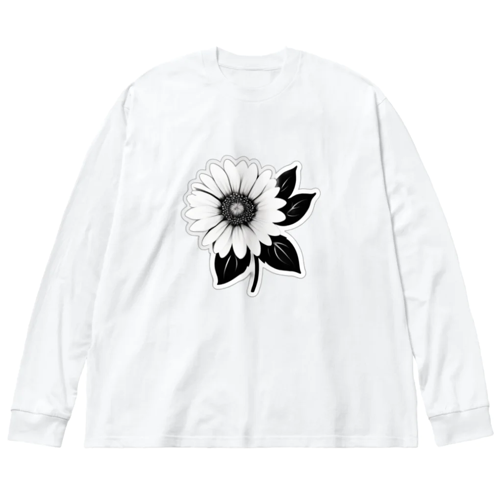 ファンシーTシャツ屋のモノクロマーガレット Big Long Sleeve T-Shirt