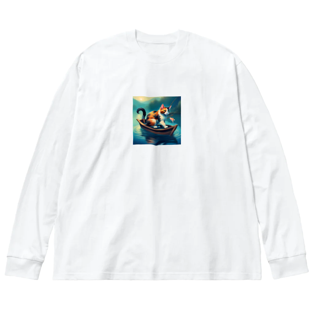 桜猫店-sakuraneko-の釣り猫君 Big Long Sleeve T-Shirt