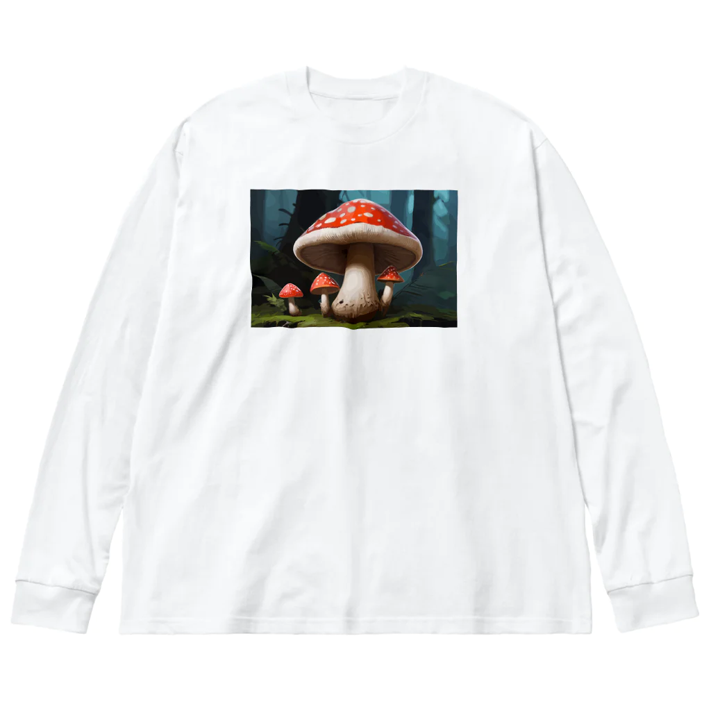 ファンシーTシャツ屋のメルヘンで毒がありそうなキノコ Big Long Sleeve T-Shirt