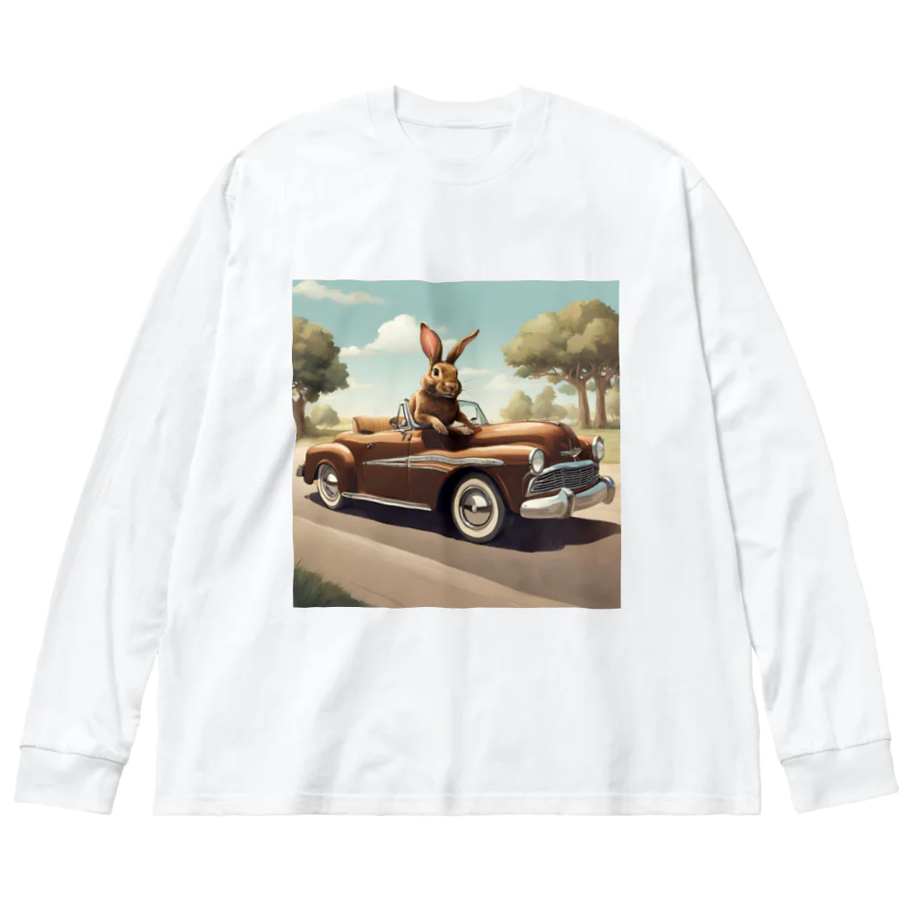 Sone Factoryのアメ車うさぎ ビッグシルエットロングスリーブTシャツ