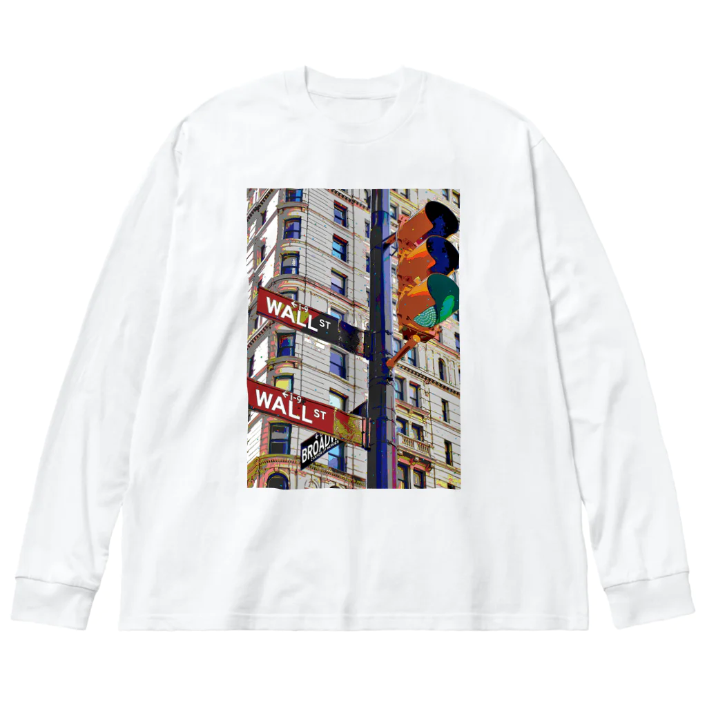 GALLERY misutawoのニューヨーク ウォール街の信号機 ビッグシルエットロングスリーブTシャツ