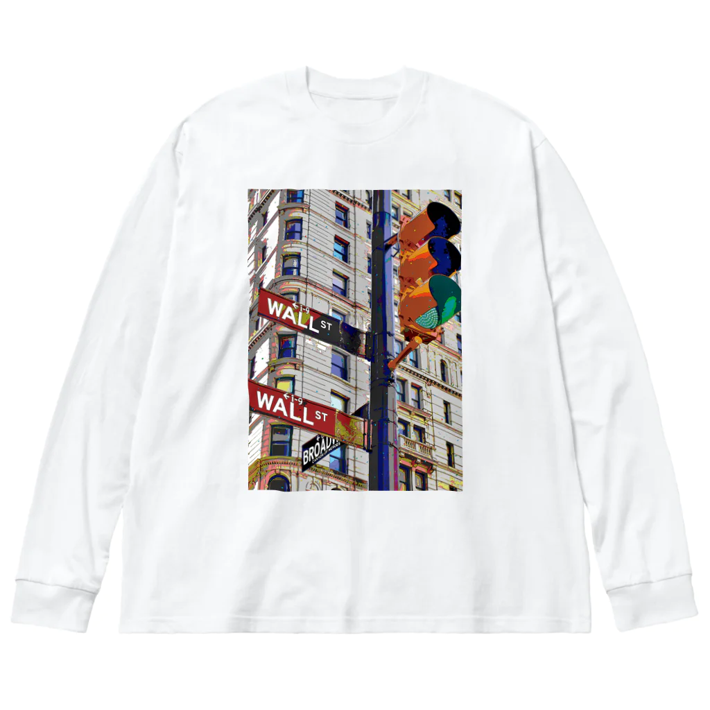 GALLERY misutawoのニューヨーク ウォール街の信号機 Big Long Sleeve T-Shirt