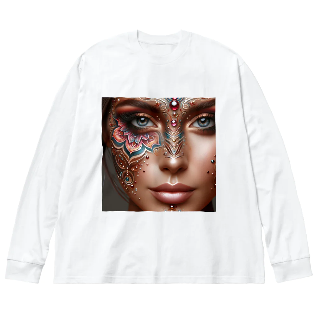 女神🌟曼荼羅のMANDALA MAKEUP  Big Long Sleeve T-Shirt