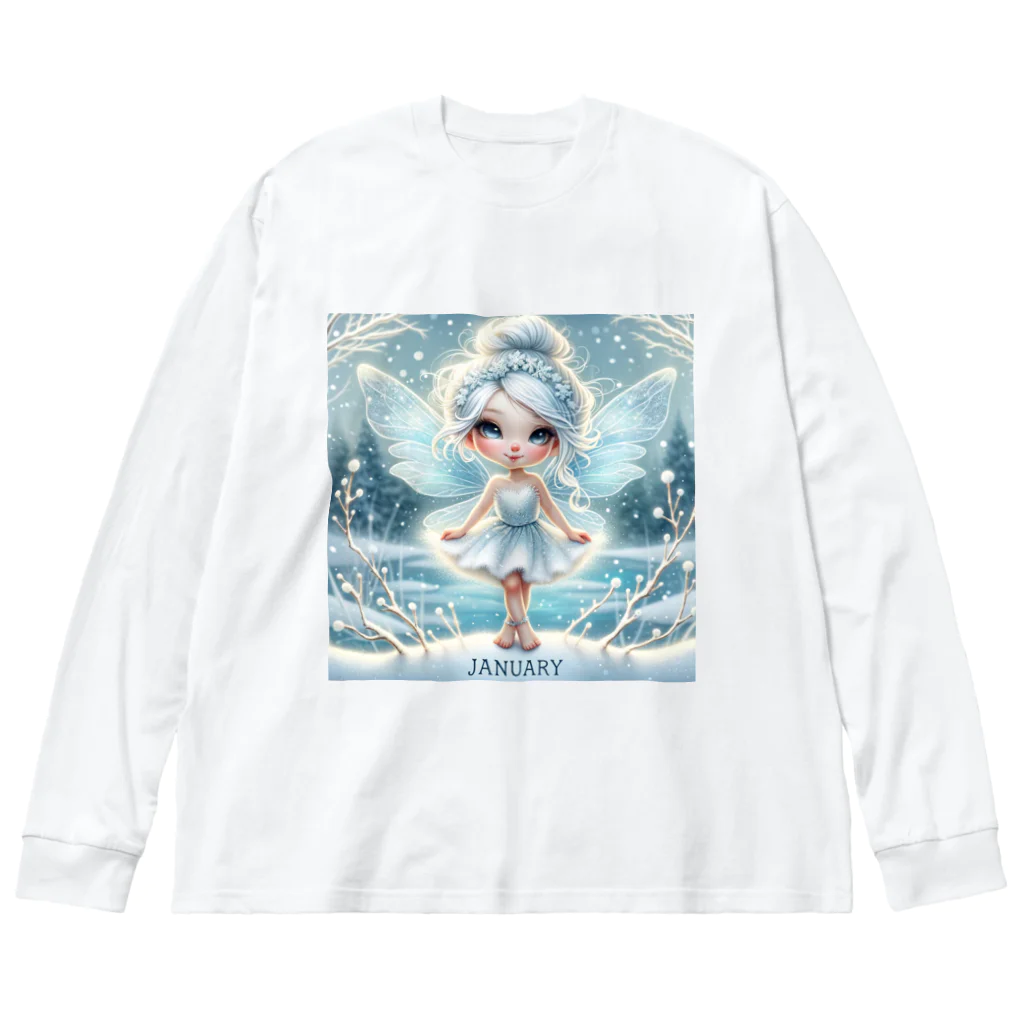 the blue seasonの冬の魔法 - 1月の妖精 ビッグシルエットロングスリーブTシャツ