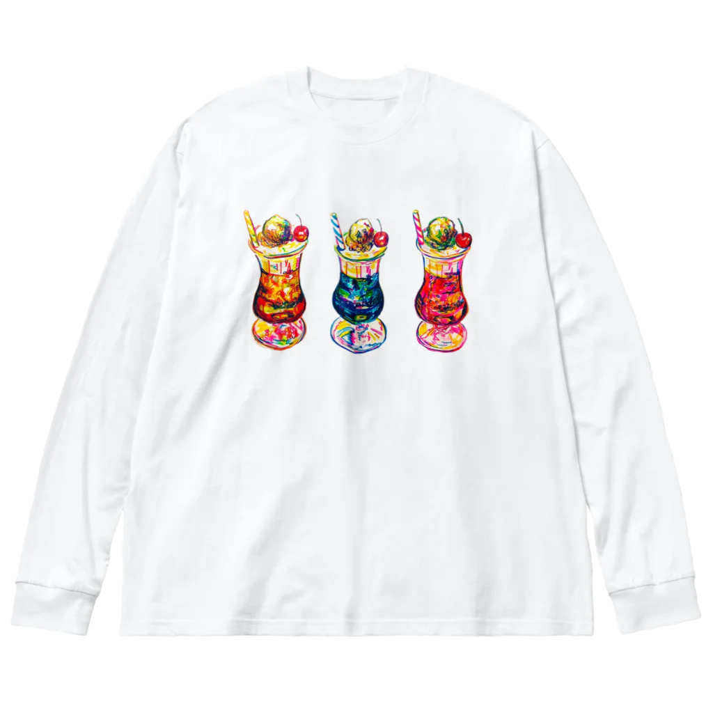 しゃけどうふの可愛いクリームソーダ Big Long Sleeve T-Shirt