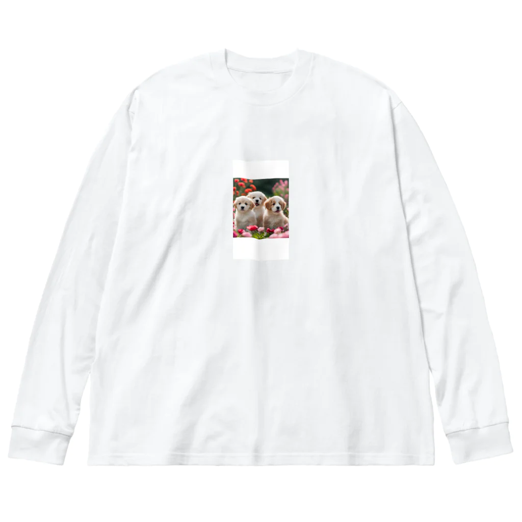 ぱむぱむのかわいい仔犬のグッズ Big Long Sleeve T-Shirt