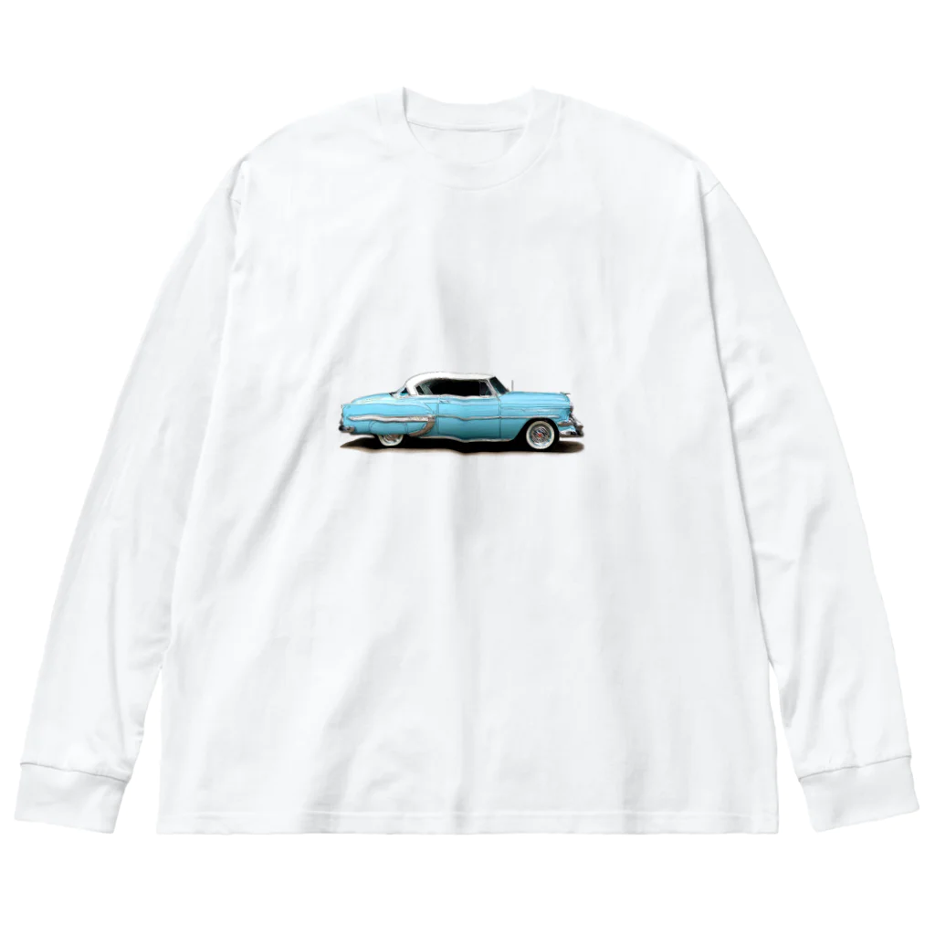 wowwooのChevrolet Bel Air　BLUE Big Long Sleeve T-Shirt