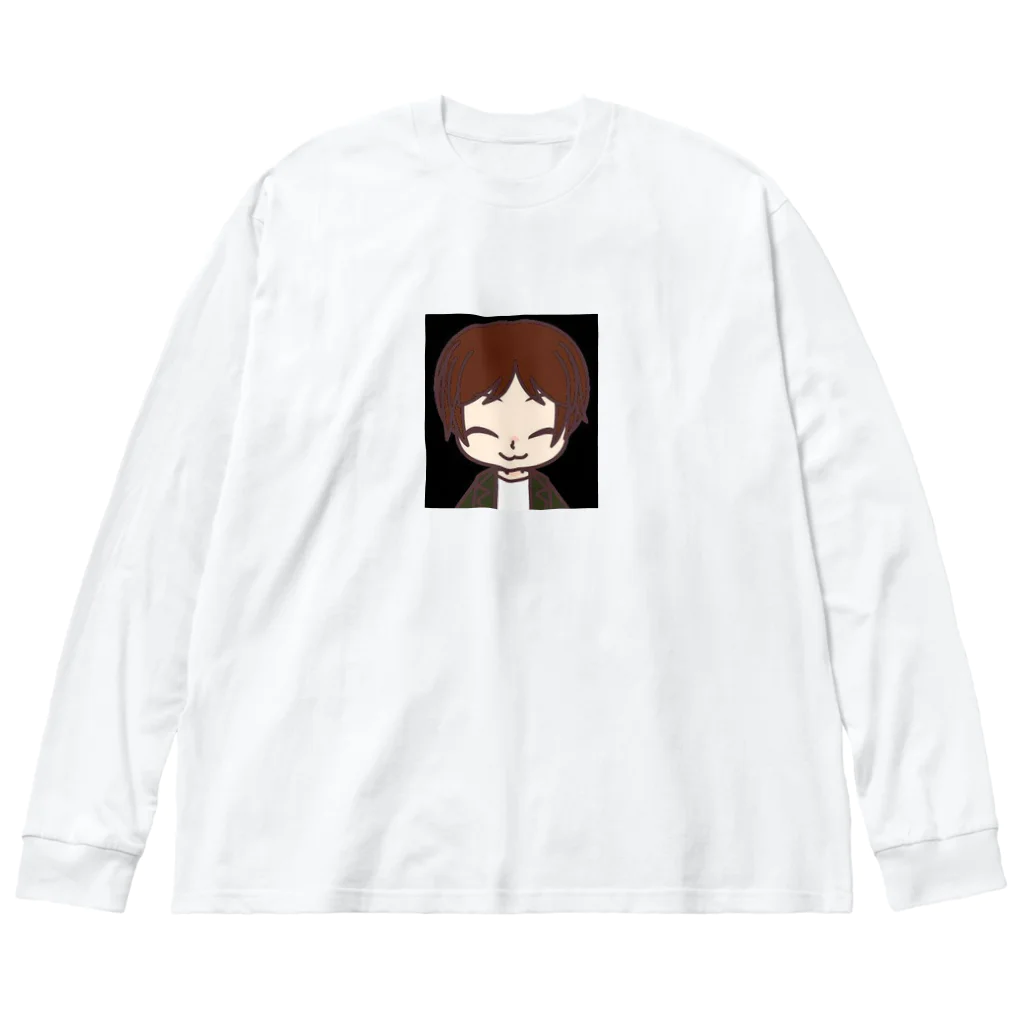 瀧さんショップのおかずちゃん似顔絵アイコン ビッグシルエットロングスリーブTシャツ