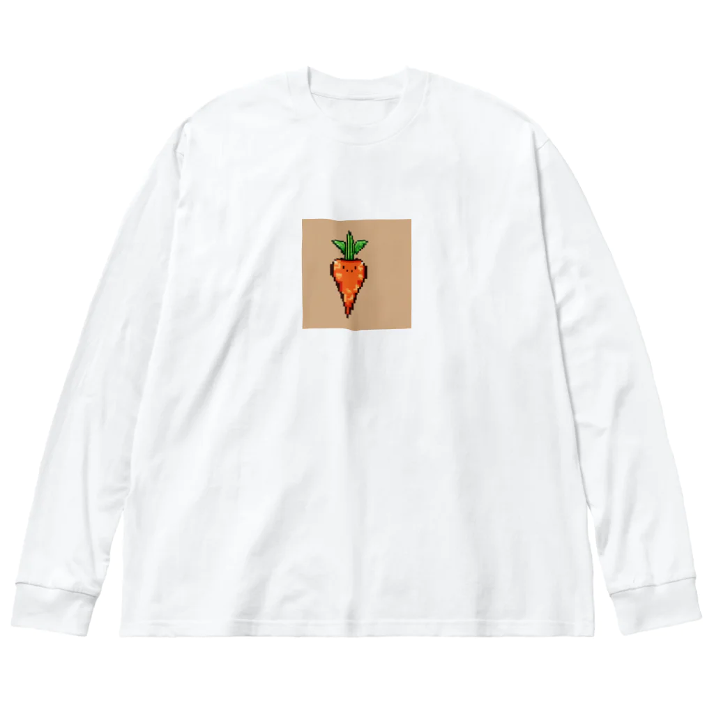 たてっぴのショップのピクセルにんじん ビッグシルエットロングスリーブTシャツ