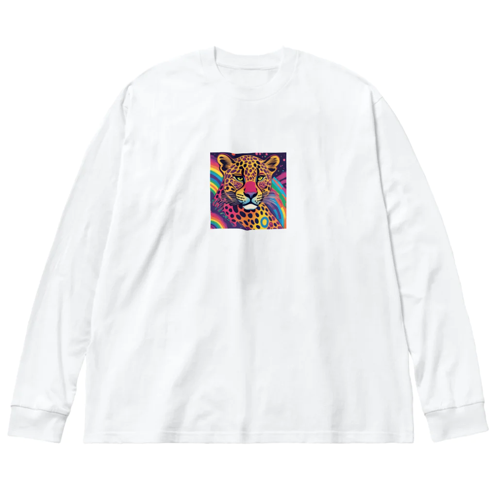 サイケデリックな世界のpsychedelicなヒョウ Big Long Sleeve T-Shirt