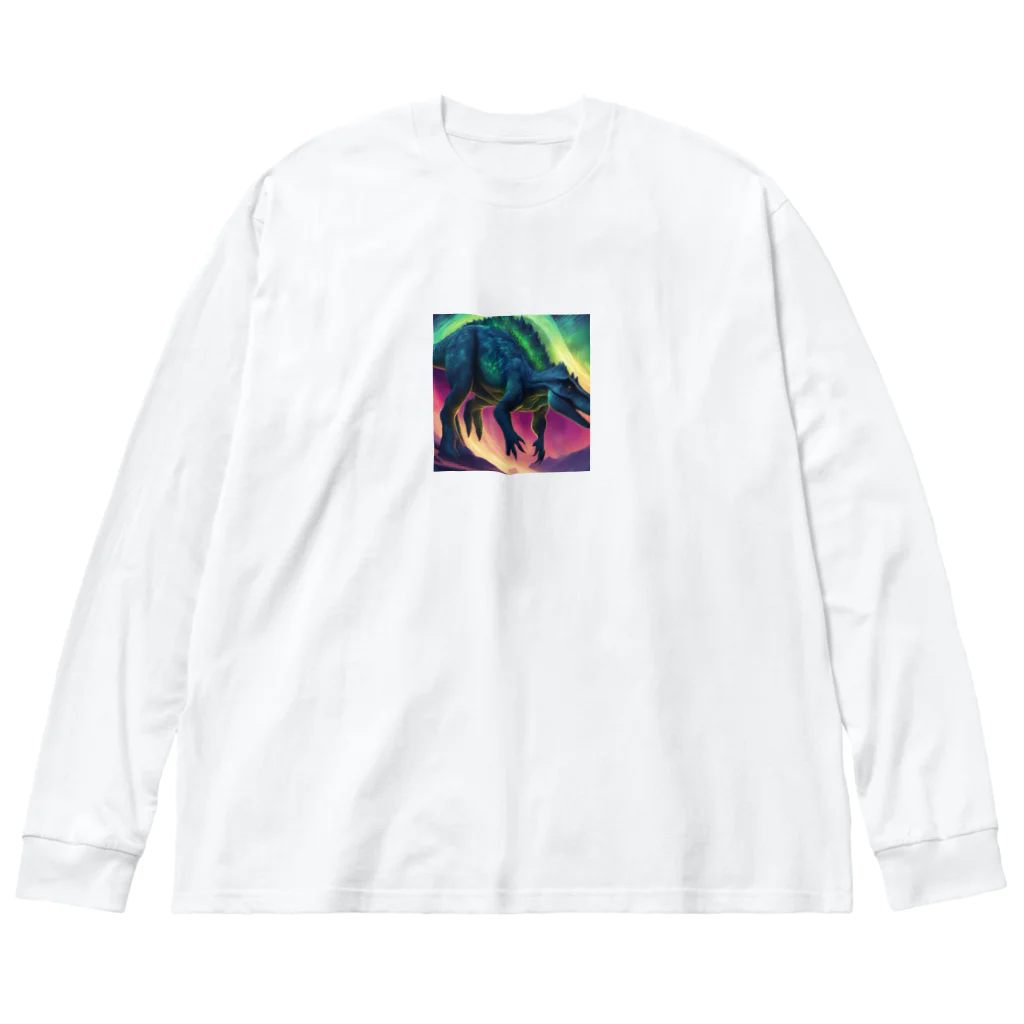 Superherooのオーロラのような発光をする恐竜 Big Long Sleeve T-Shirt