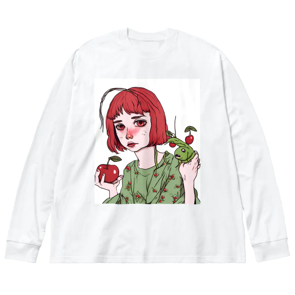 super towelの林檎カマキリちゃん Big Long Sleeve T-Shirt