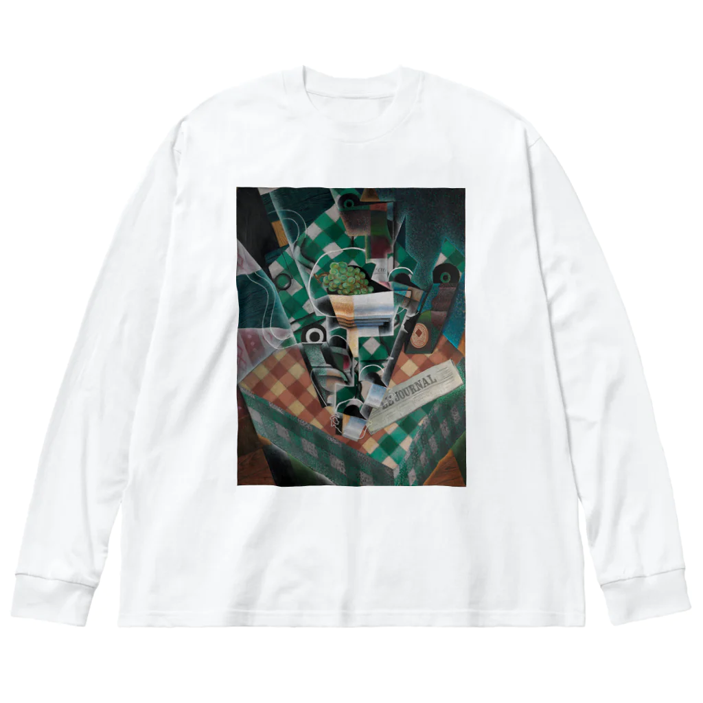 世界美術商店の縞模様のテーブルクロスのある静物画 / Still Life with Checked Tablecloth Big Long Sleeve T-Shirt