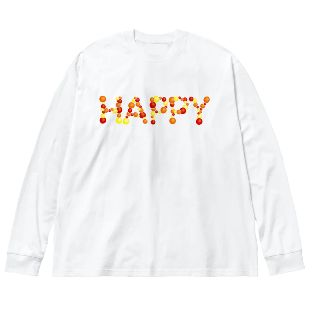 junichi-goodsのバルーン文字「HAPPY」（赤色系） Big Long Sleeve T-Shirt