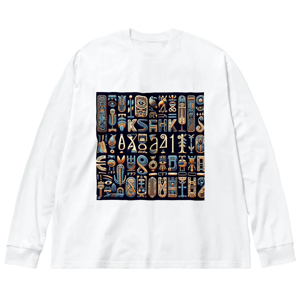 5656ショップの古代エジプト柄 Big Long Sleeve T-Shirt