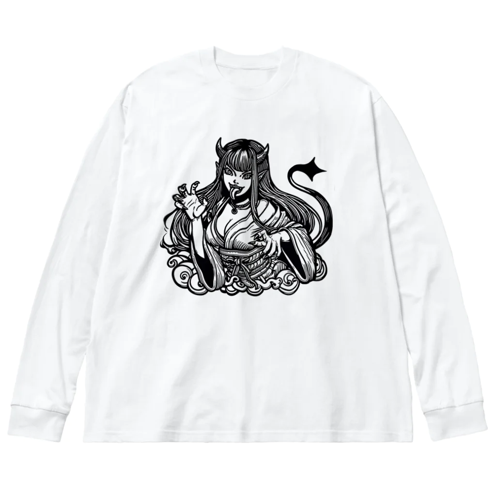 UNchan(あんちゃん)    ★unlimited chance★の鬼姫 WET Big Long Sleeve T-Shirt