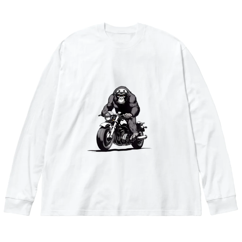 UEKIshopのバイクに乗ったゴリラ Big Long Sleeve T-Shirt