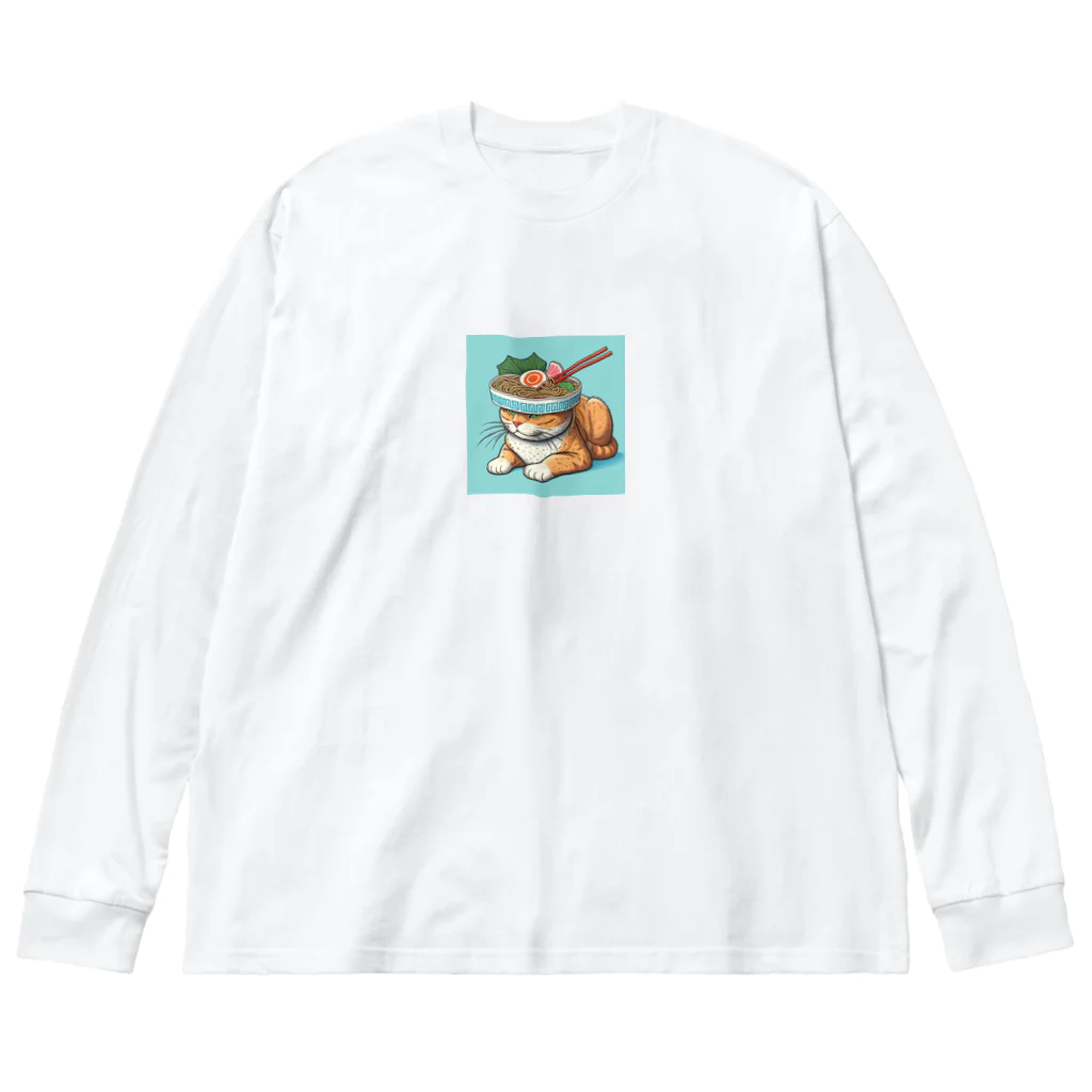 ベルギービールバー麦酒本舗公式グッズのラーメン猫 Big Long Sleeve T-Shirt