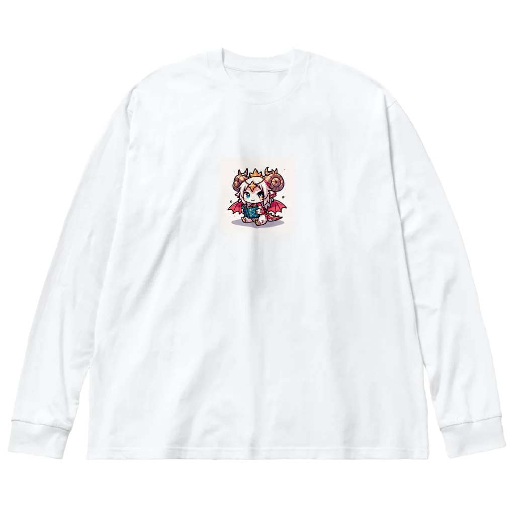 可愛らしいドラゴンのイラストグッズ店のかわいいドラゴンのイラスト Big Long Sleeve T-Shirt