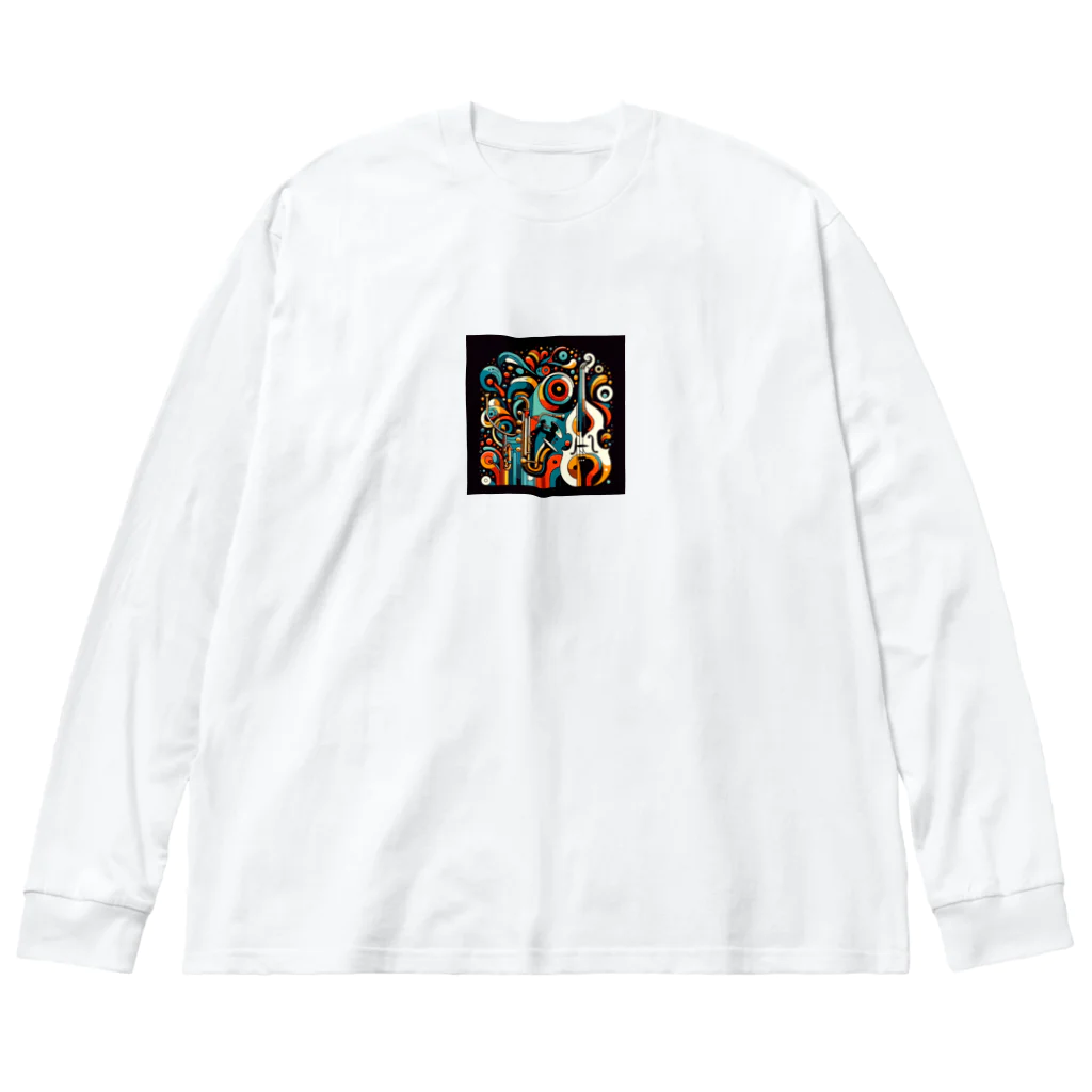 Yudanのジャズ楽器のシルエット Big Long Sleeve T-Shirt