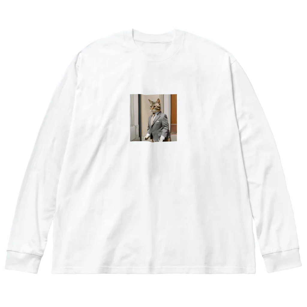 Hello_bananaのスーツねこ Big Long Sleeve T-Shirt