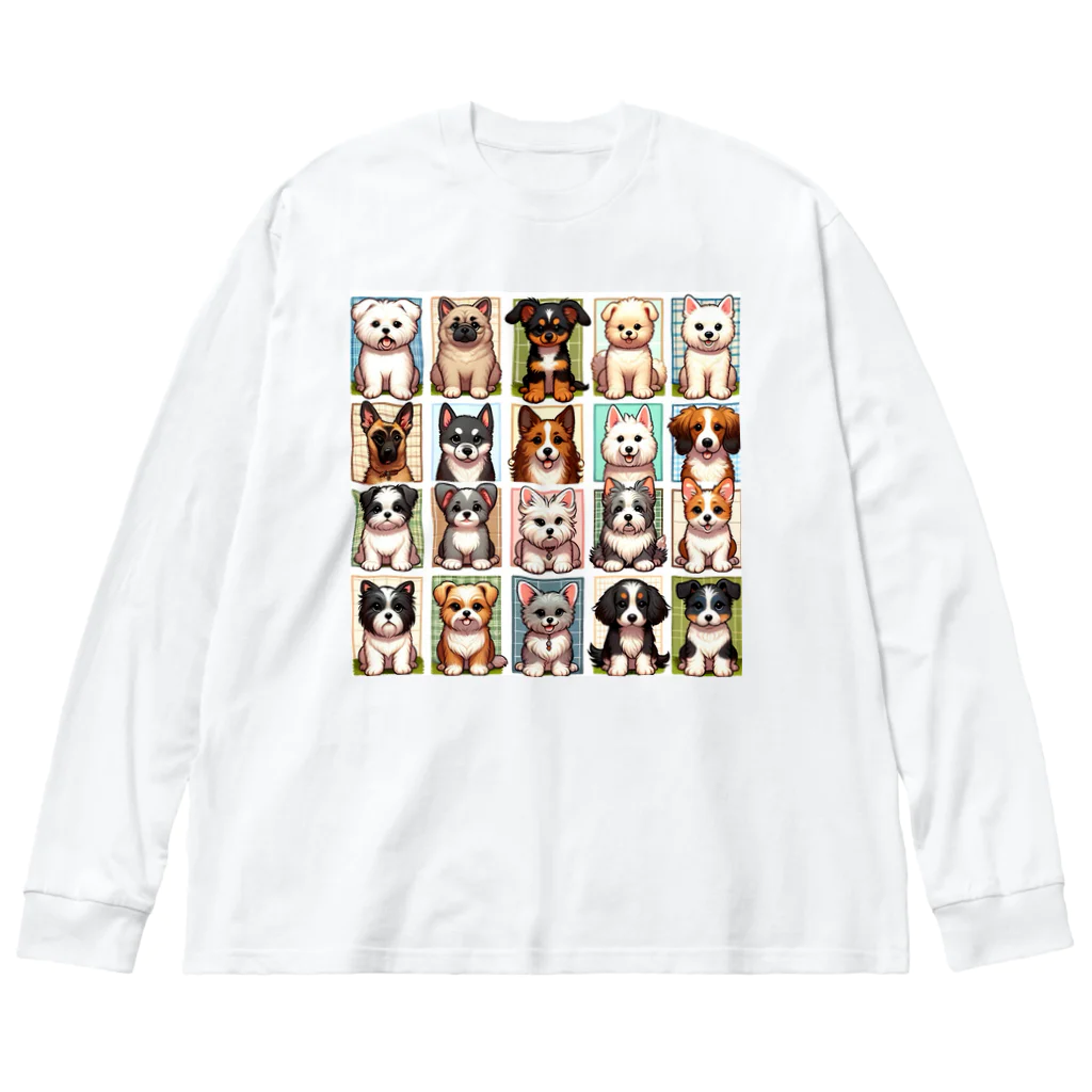 タマちゃんのいろいろな犬達1 ビッグシルエットロングスリーブTシャツ