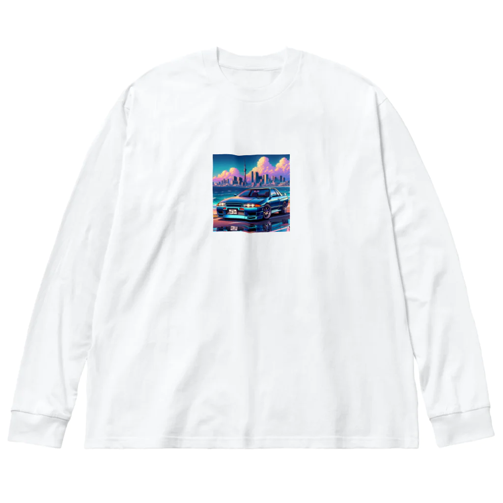 nuuartの湾岸線を走るスポーツカー ビッグシルエットロングスリーブTシャツ