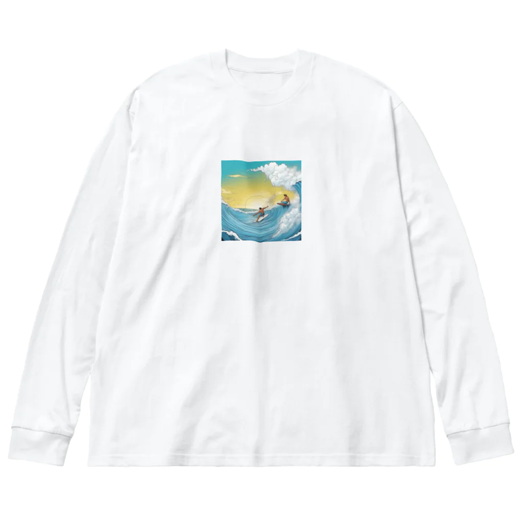 どうぶつやのハワイ　サーフィン Big Long Sleeve T-Shirt