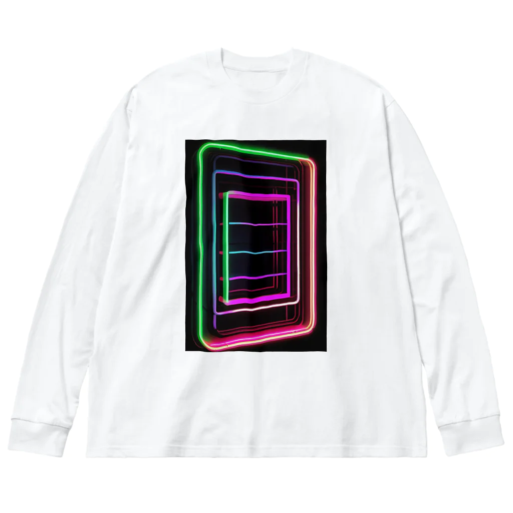 Association Against Mirroring SelfiesのAbstract_Neonsign Big Long Sleeve T-Shirt