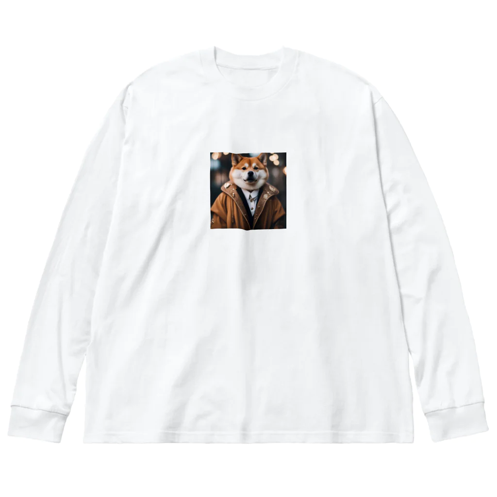 たっかんの柴犬郎（ファッション） ビッグシルエットロングスリーブTシャツ