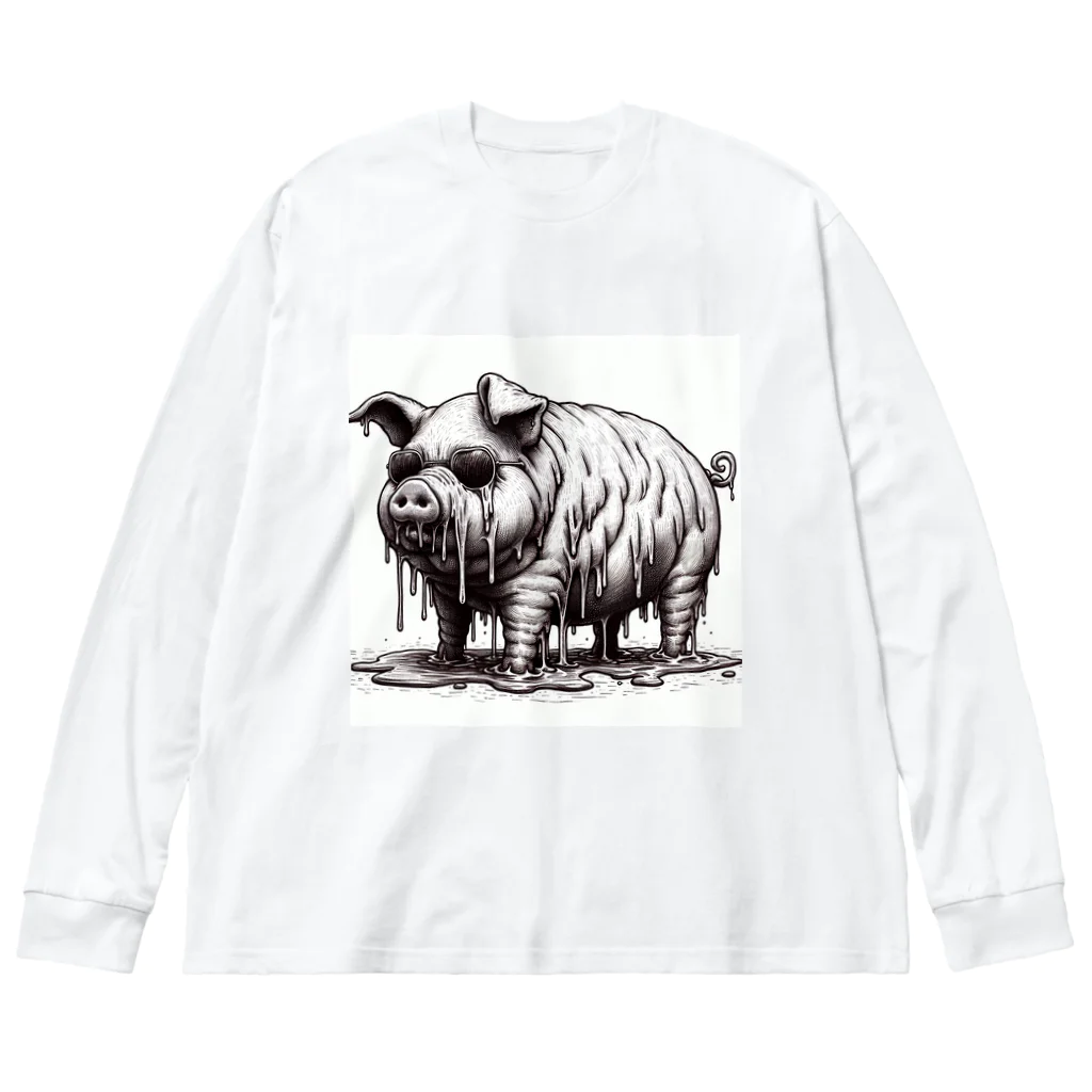 momonouchi-の溶けちゃう豚 Big Long Sleeve T-Shirt