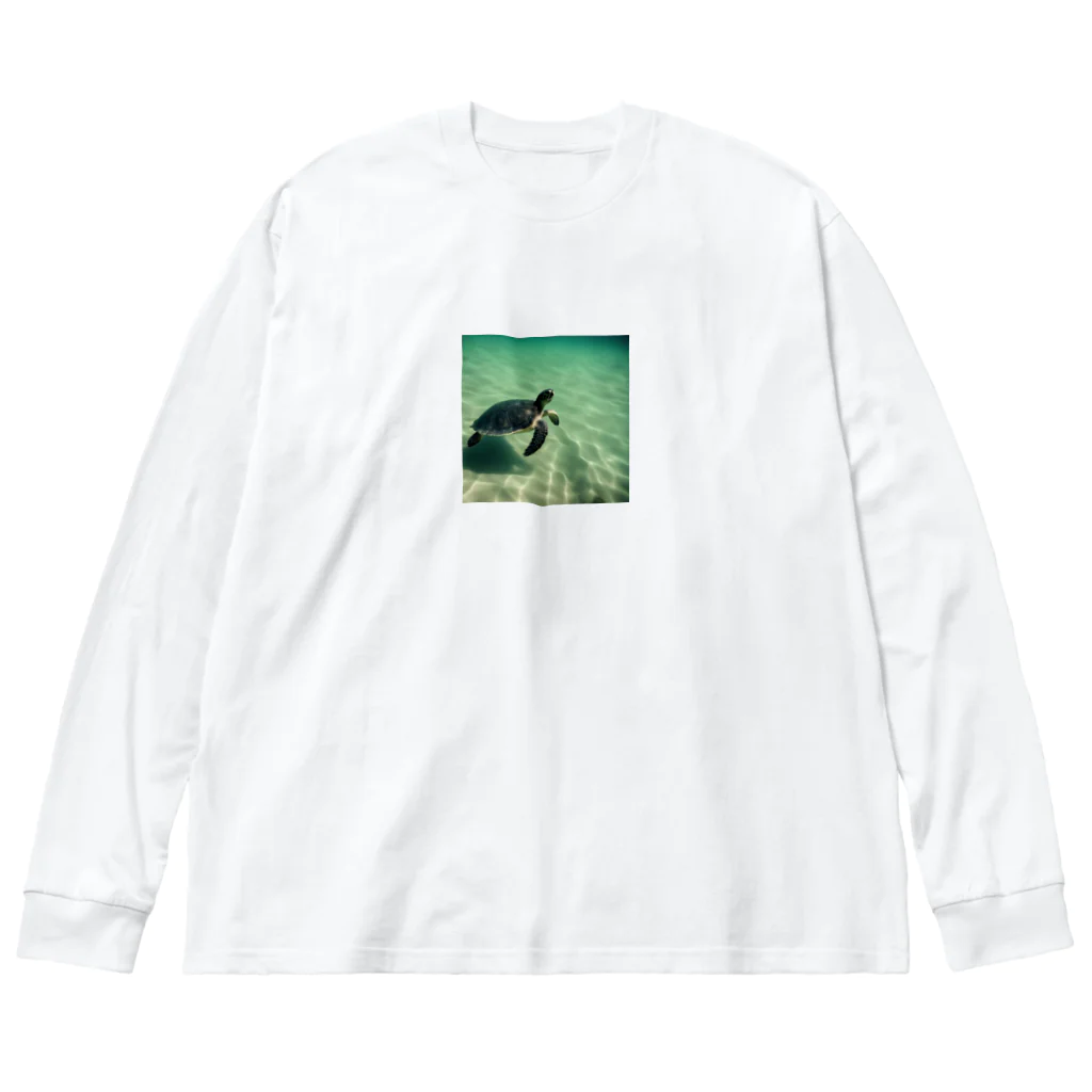 hinn-ketuの２、明日へ向かって泳ぐカメ Big Long Sleeve T-Shirt