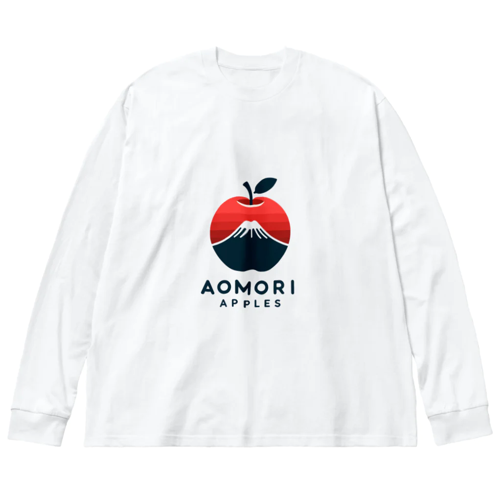 KUMACHOPのあおもりりんごと岩木山 Big Long Sleeve T-Shirt