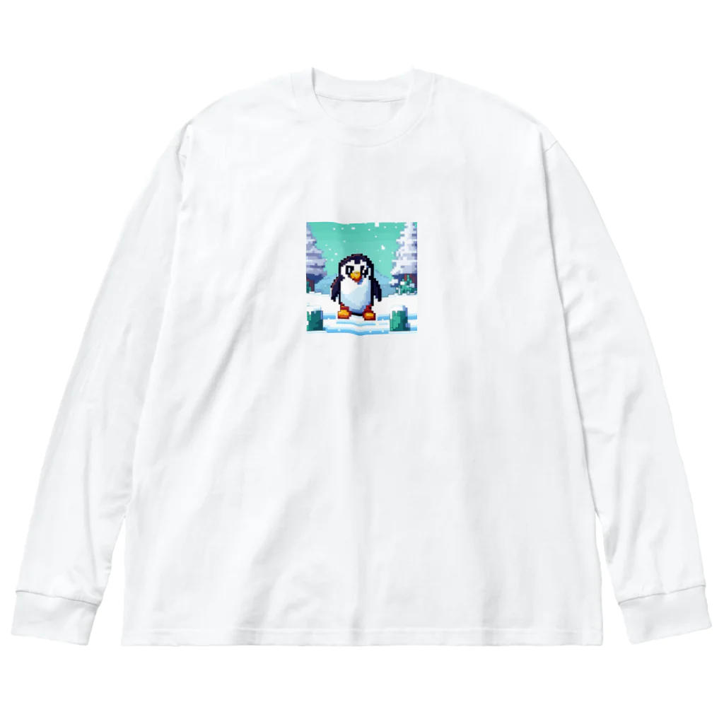 ulyssespomatsの冒険しているペンギン ビッグシルエットロングスリーブTシャツ