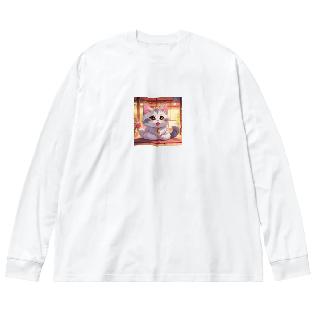 kuromasu_yuzuの夕焼けにゃんにゃん Big Long Sleeve T-Shirt