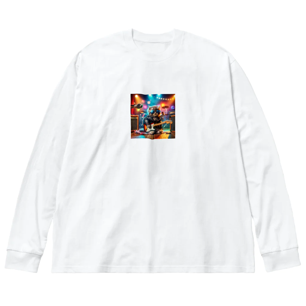 kazhiroの「ロック界の新星！かわいすぎる子猫ちゃんがミュージシャンデビュー！」 Big Long Sleeve T-Shirt