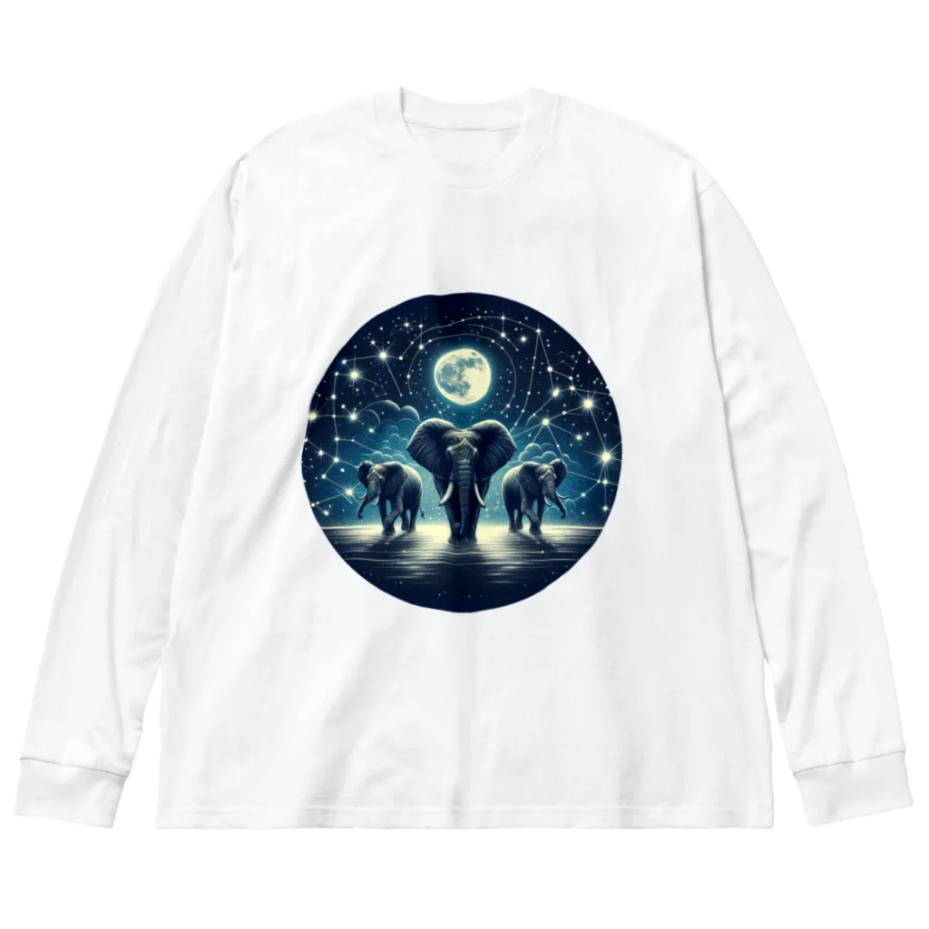 FUMYのNight  Elephant Symphonic Big Long Sleeve T-Shirt