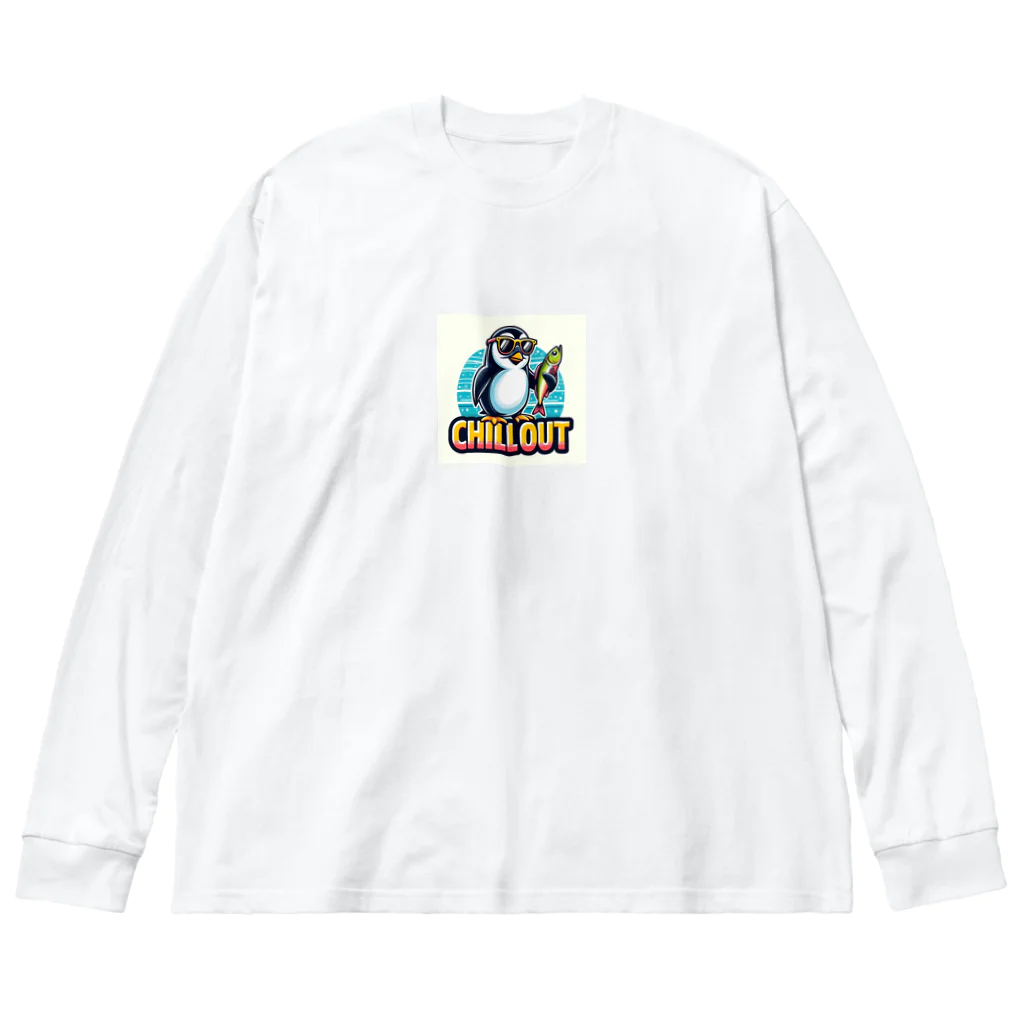 syankusunoboushi7のかっこいいペンギン ビッグシルエットロングスリーブTシャツ