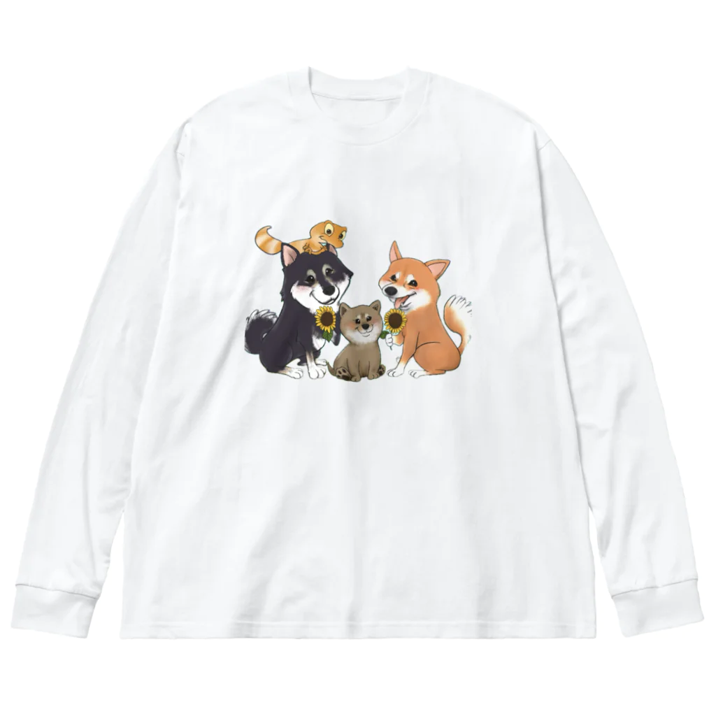 柴犬×ニシアフ の柴犬ニシアフ ビッグシルエットロングスリーブTシャツ