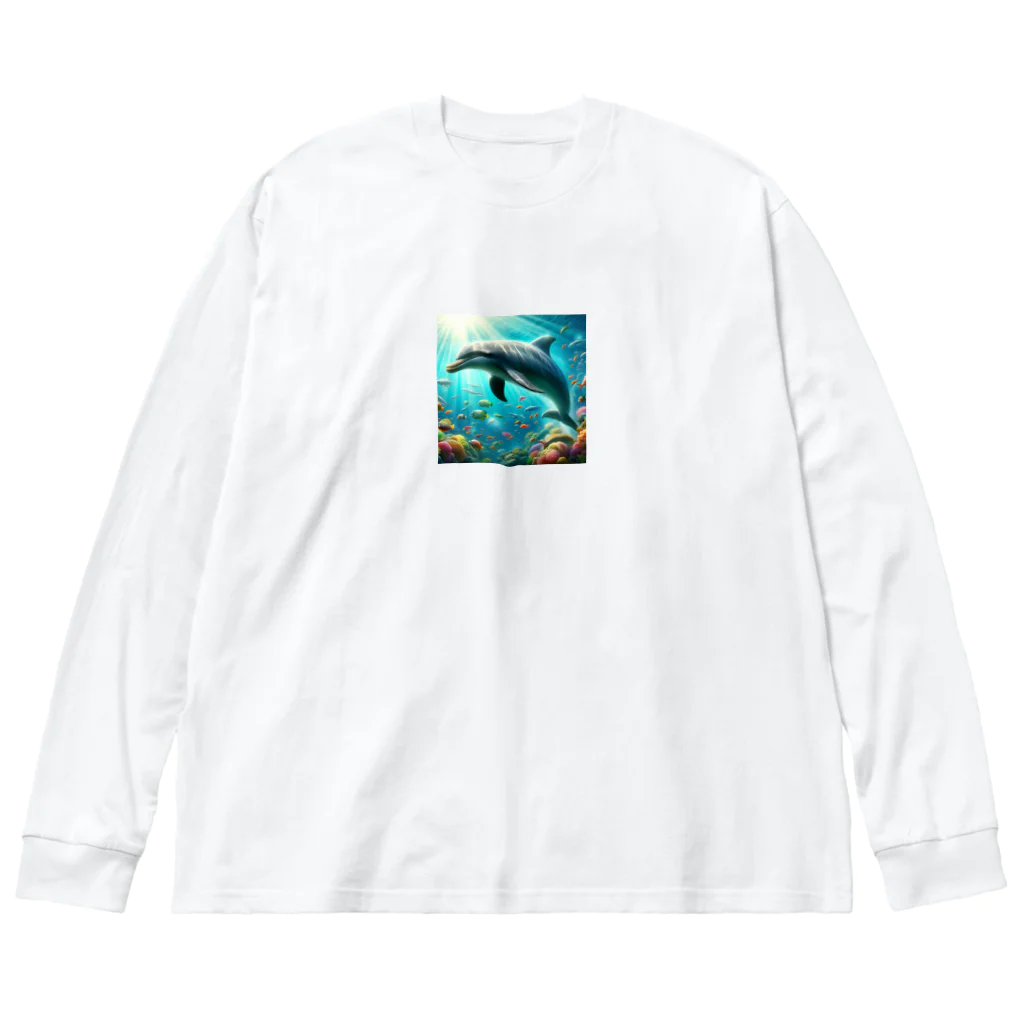 Lovers-chapelの美しいイルカ Big Long Sleeve T-Shirt