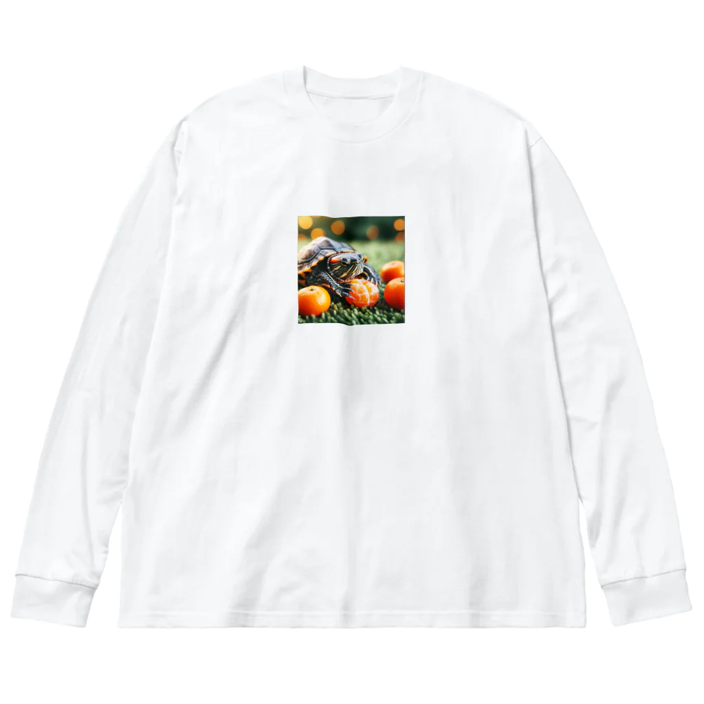 saijo79のオレンジミドリガメ ビッグシルエットロングスリーブTシャツ