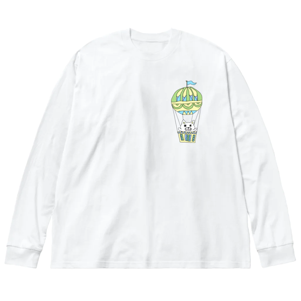 @youの気球乗りねこ ビッグシルエットロングスリーブTシャツ