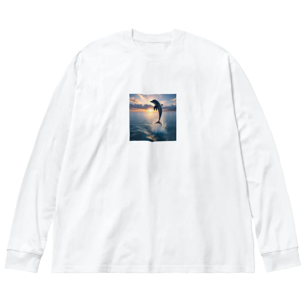 ai美女ショップの夕日とイルカ🐬🌅 Big Long Sleeve T-Shirt