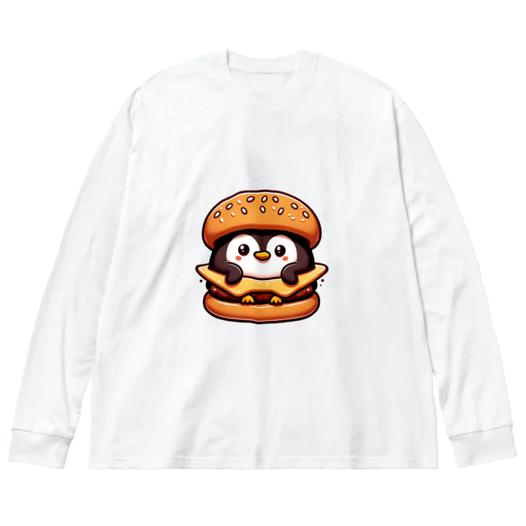 ゆるきゃら製作所のペンギンバーガー ビッグシルエットロングスリーブTシャツ