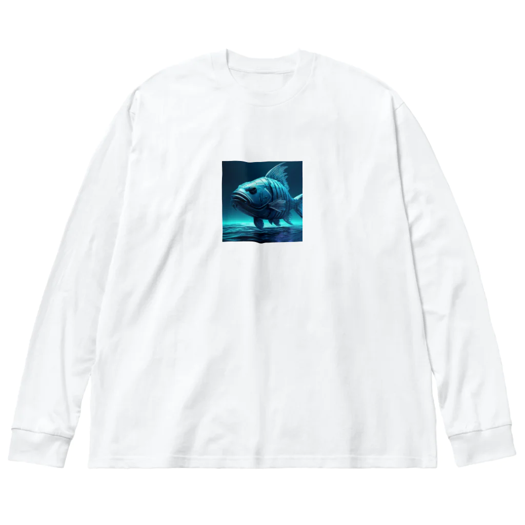 Cyberpunker311のロボット魚 ビッグシルエットロングスリーブTシャツ