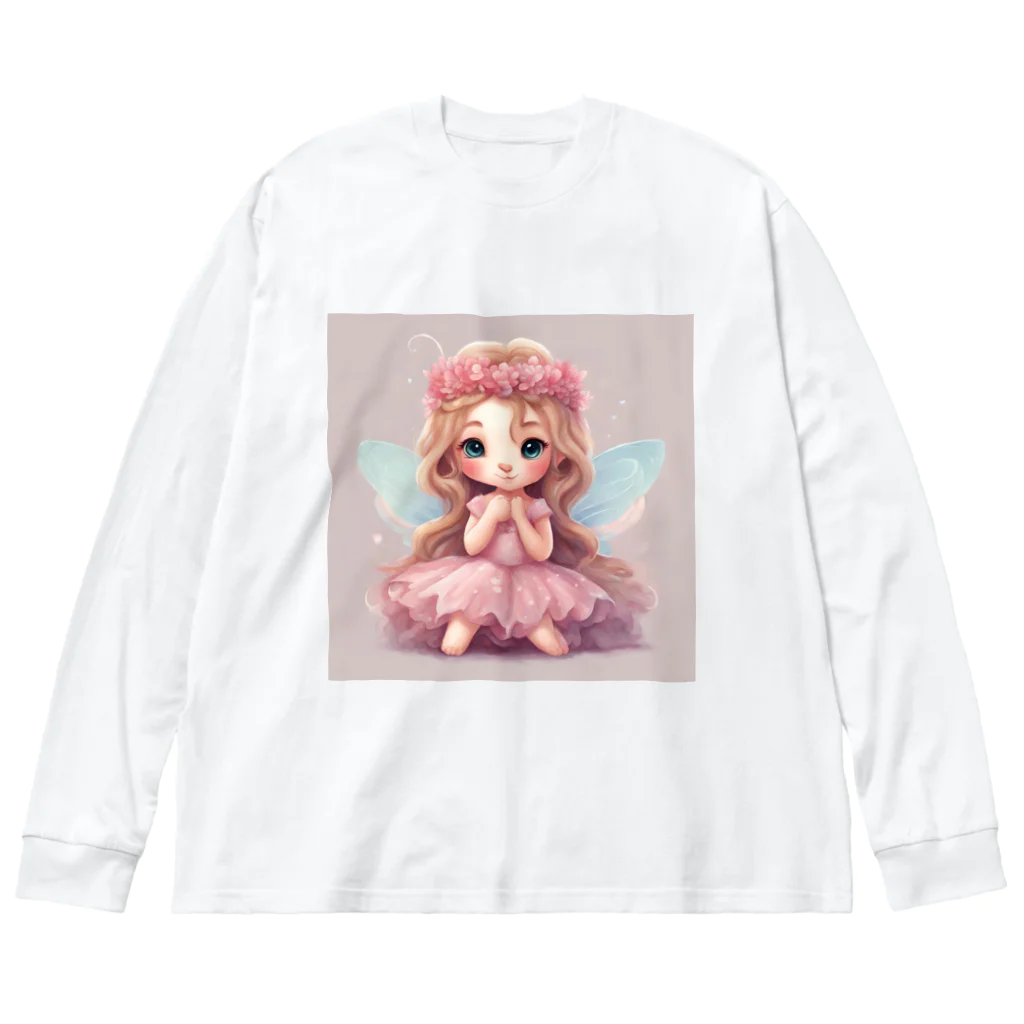 プリンゴブリンのピンクシー子さん ビッグシルエットロングスリーブTシャツ