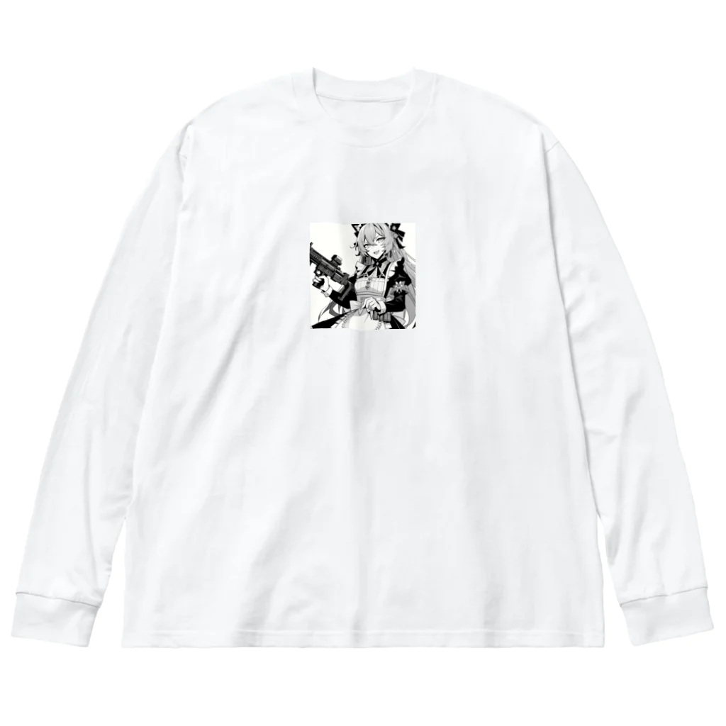 cray299の闘う猫メイド🐾1 ビッグシルエットロングスリーブTシャツ