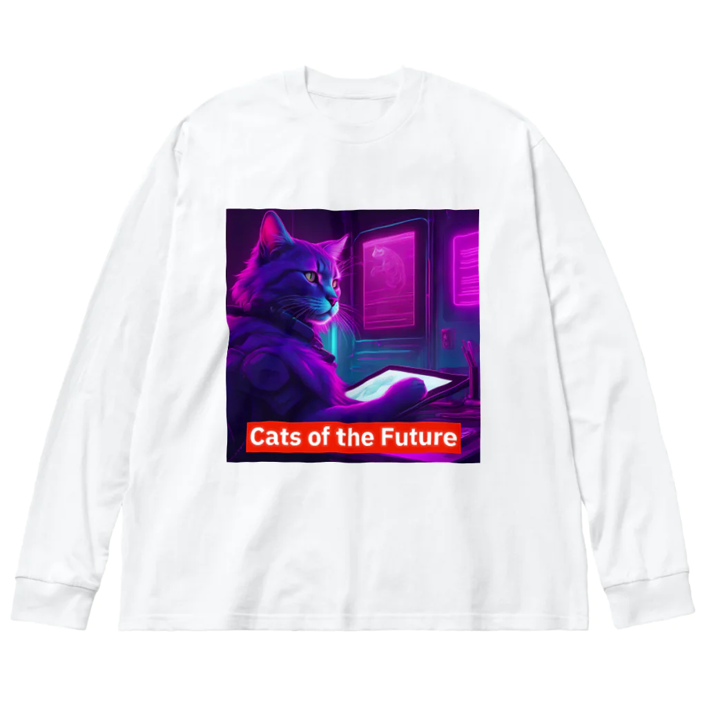 THE NOBLE LIGHTのCats of the Future Big Long Sleeve T-Shirt